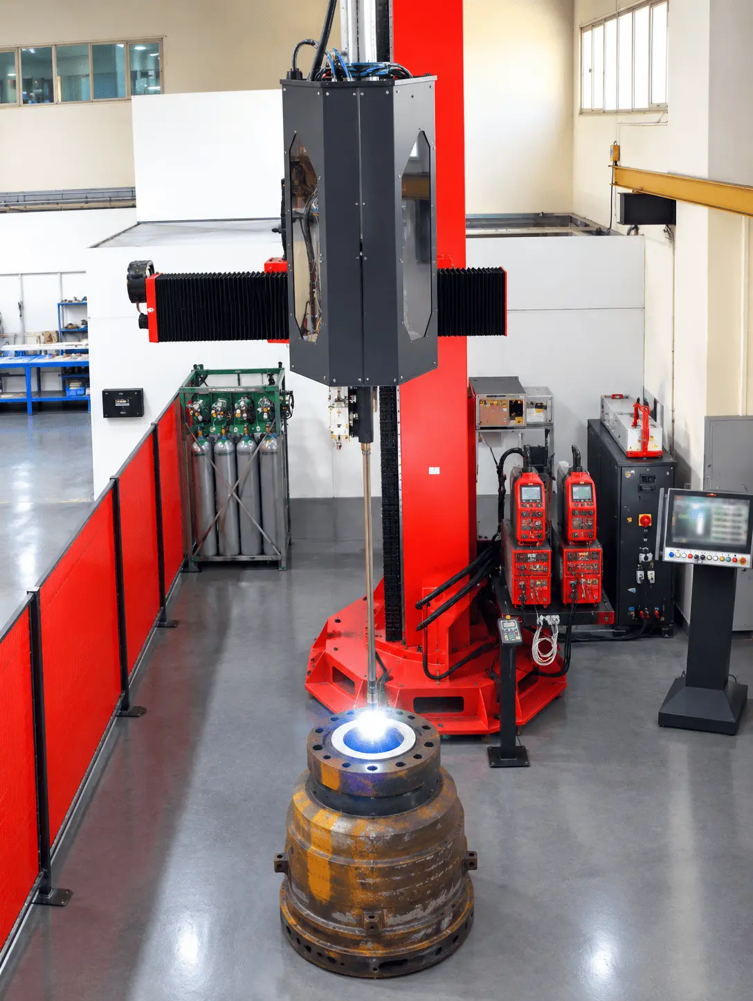 Fully Automatic welding machine in Factory Workshop