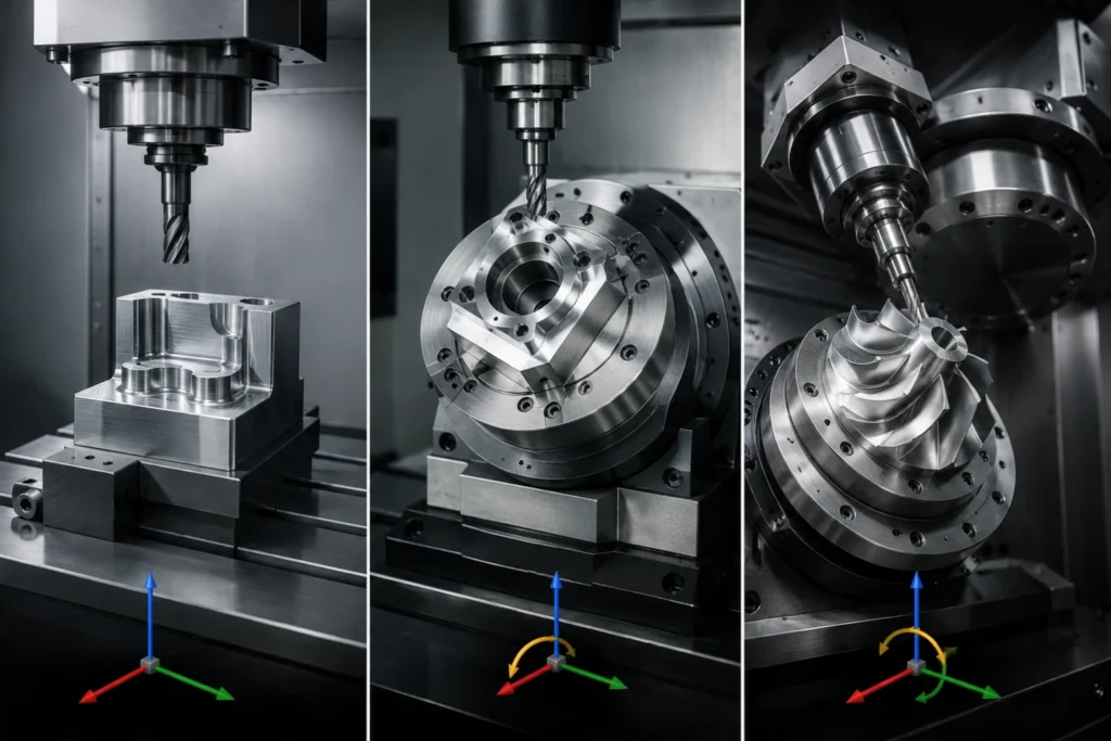 3-Axis vs 4-Axis vs 5-Axis CNC Machining