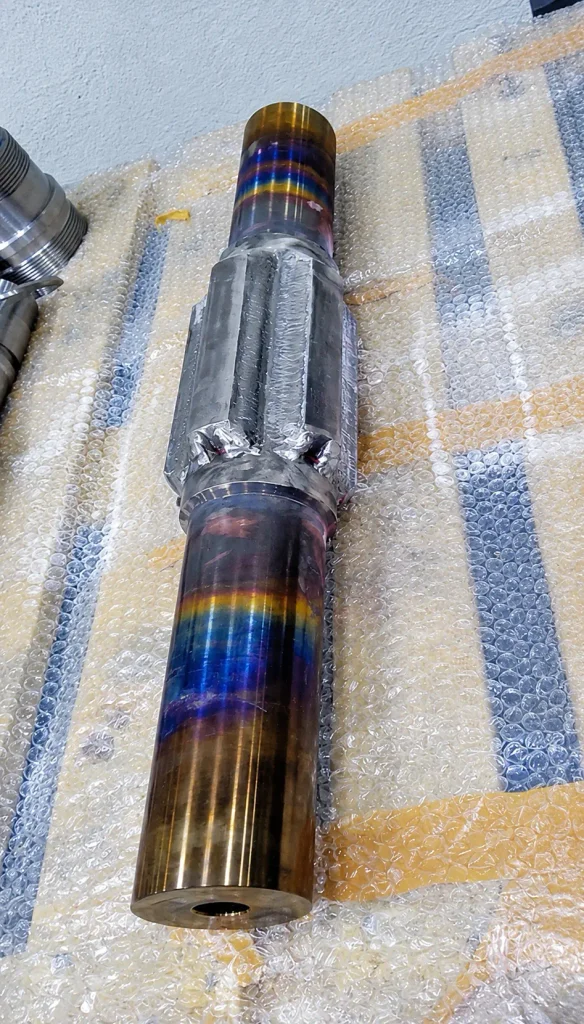 Tungsten carbide hardfaced drilling component with heat-tint finish - Accurate Edge Dubai